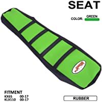 Los mejores  - JFGRACING Cubierta de asiento de la motocicleta del caucho suave verde - negro del agarrador para Kawasaki KX65 KLX110…
